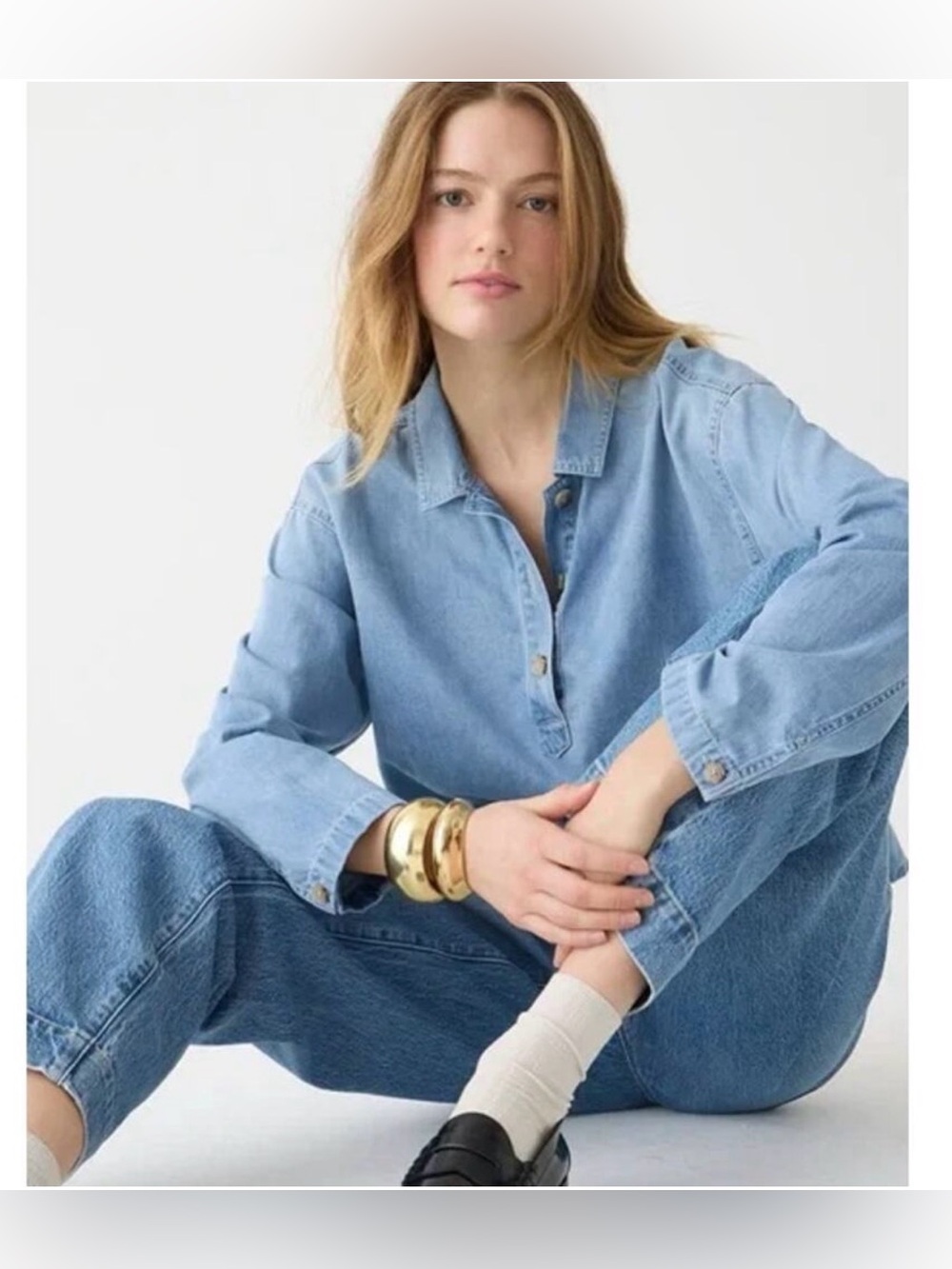 J.Crew Chambray Popover Shirt , size Small - Picture 3 of 10